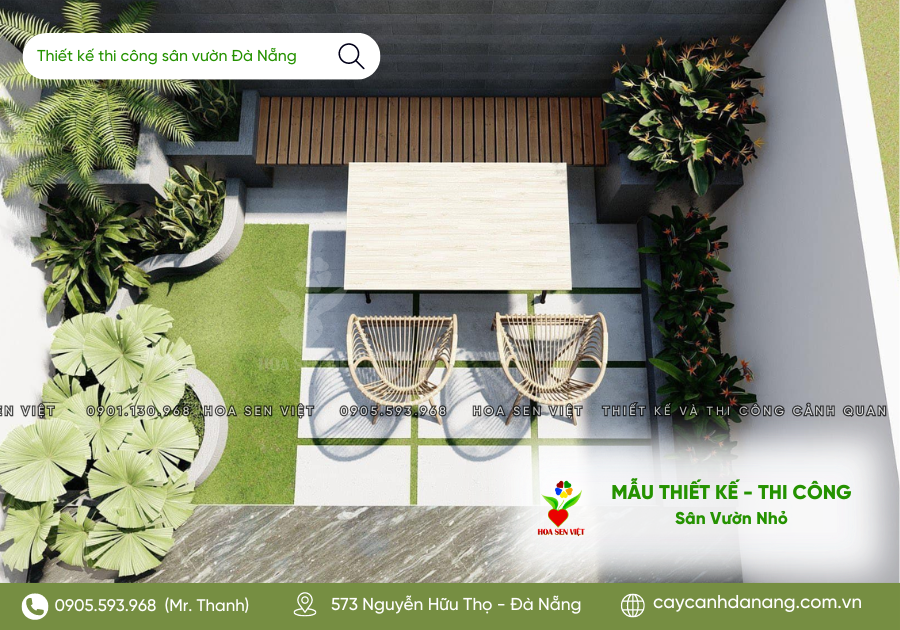 Mẫu thiết kế và thi công sân vườn nhỏ trong nhà tại Đà Nẵng