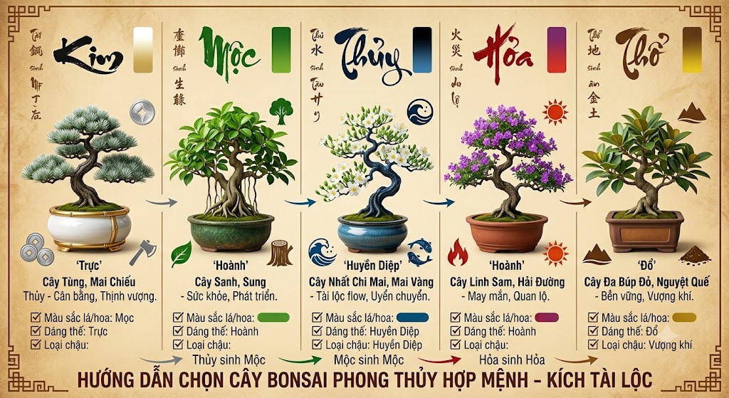 Chọn cây bonsai phong thủy Đà Nẵng hợp mệnh