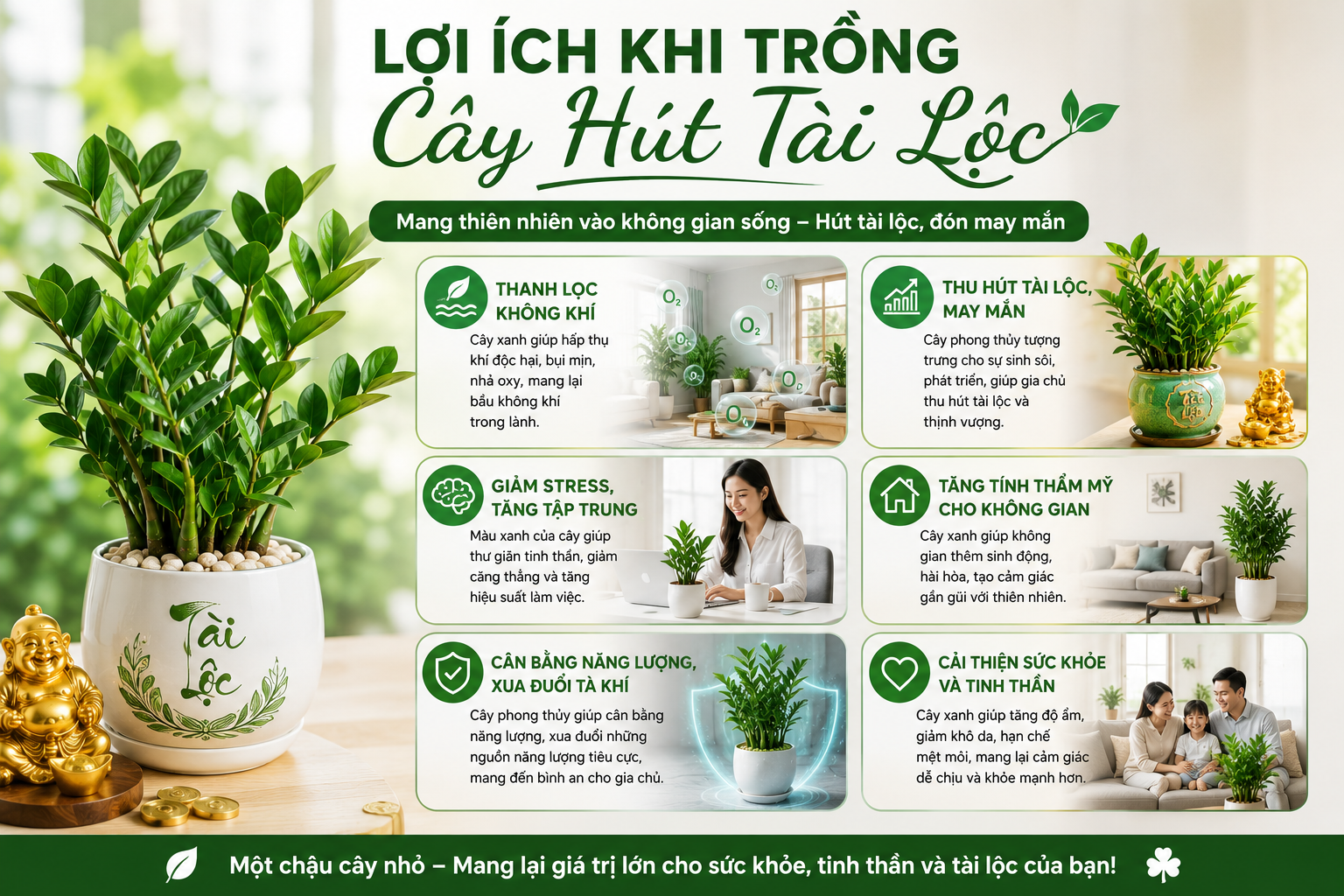 Lợi ích khi trồng cây hút tài lộc