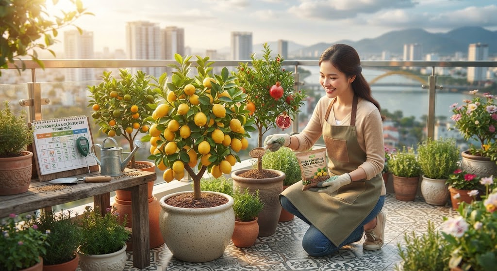Bí Quyết Chăm Sóc Và Bón Phân Định Kỳ Cho Cây Ăn Quả Trồng Trong Chậu