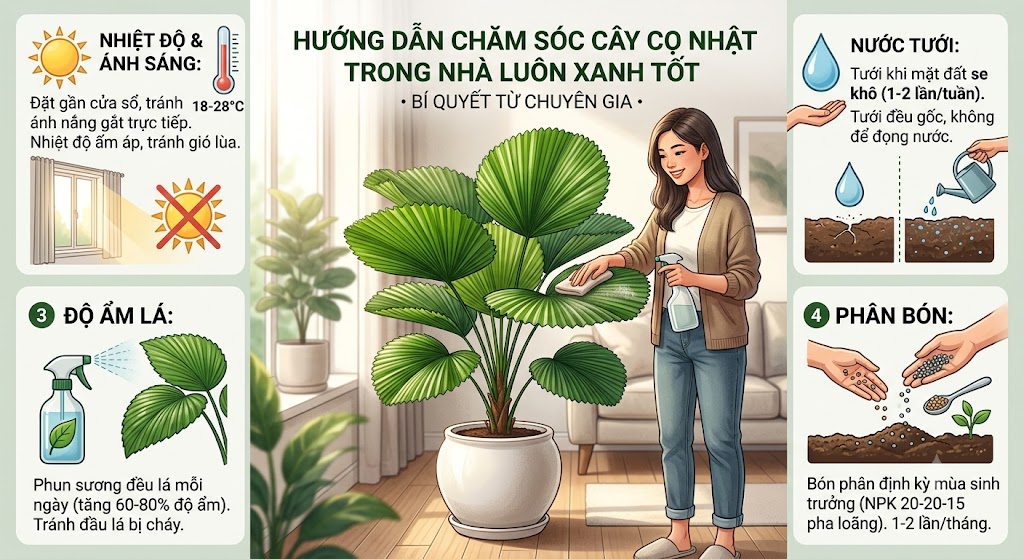 Kỹ Thuật Chăm Sóc Cây Cọ Nhật Trong Nhà Luôn Xanh Tốt