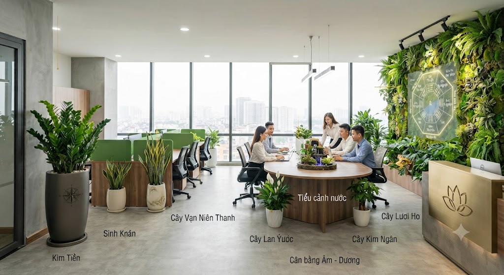 Nguyên Tắc Vàng Trong Thiết Kế Cây Xanh Văn Phòng Phong Thủy