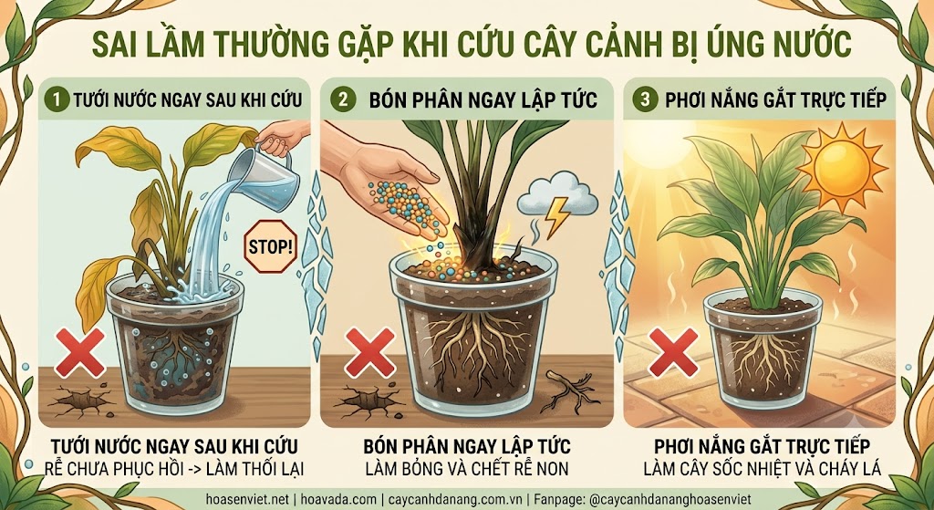 Sai Lầm Thường Gặp Trong Cách Cứu Cây Cảnh Bị Úng Nước