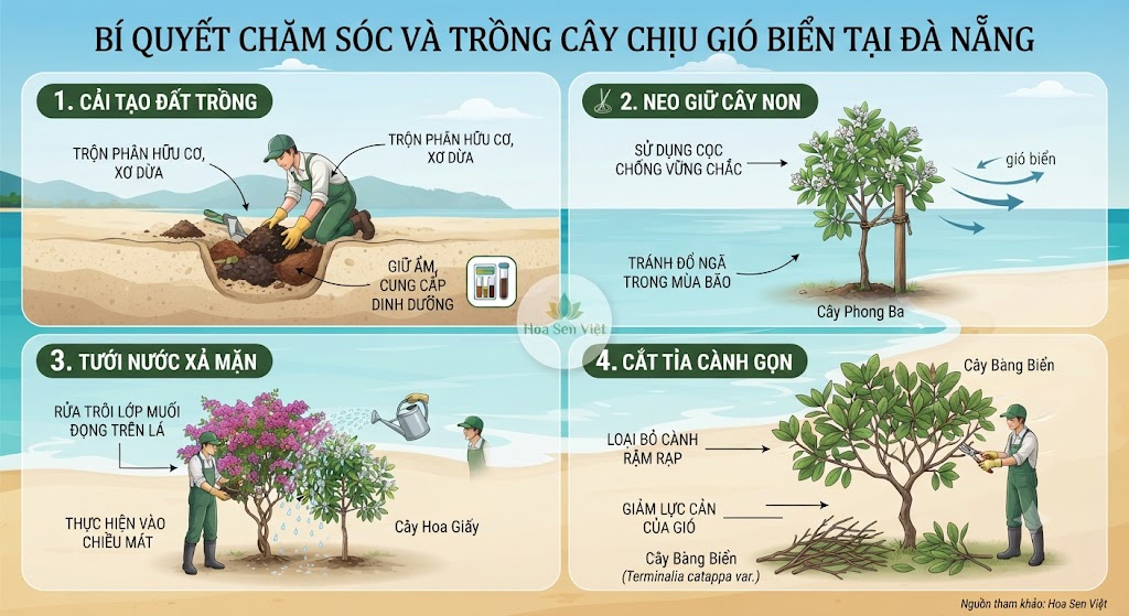 Bí Quyết Chăm Sóc Và Trồng Cây Chịu Gió Biển Tại Đà Nẵng
