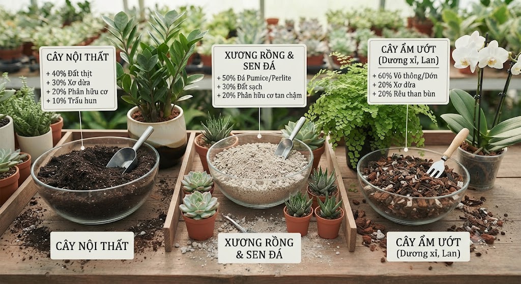 Cách Chọn Và Phối Trộn Giá Thể Cho Từng Loại Cây