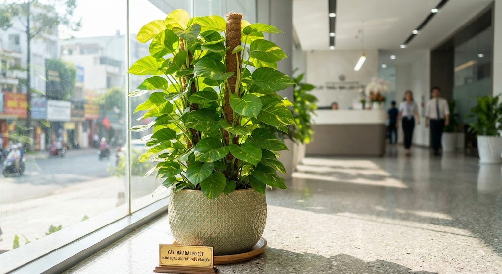 Cây Trầu Bà Leo Cột