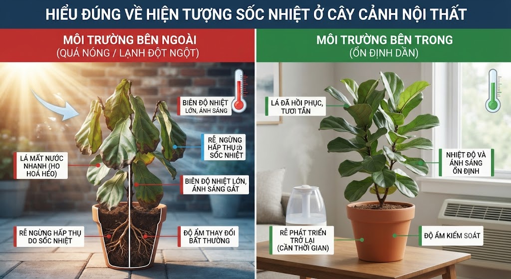Hiểu Đúng Về Hiện Tượng Sốc Nhiệt Ở Cây Cảnh Nội Thất