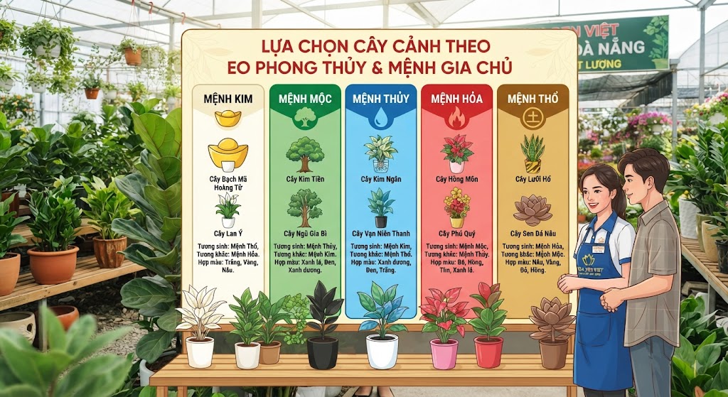 Lựa Chọn Cây Cảnh Theo Phong Thủy & Mệnh Gia Chủ