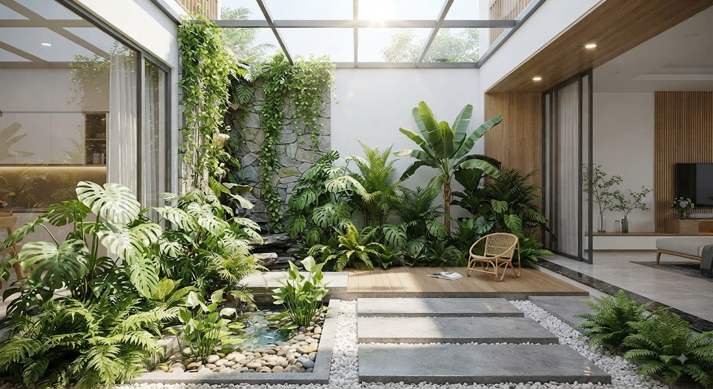 Mẫu Tiểu Cảnh Giếng Trời Đẹp Cho Nhà Ống