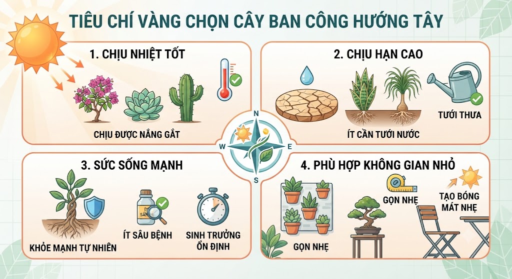 Tiêu Chí Vàng đúc Rút Khi Chọn Cây Trồng Cho Ban Công Chung Cư Hướng Tây