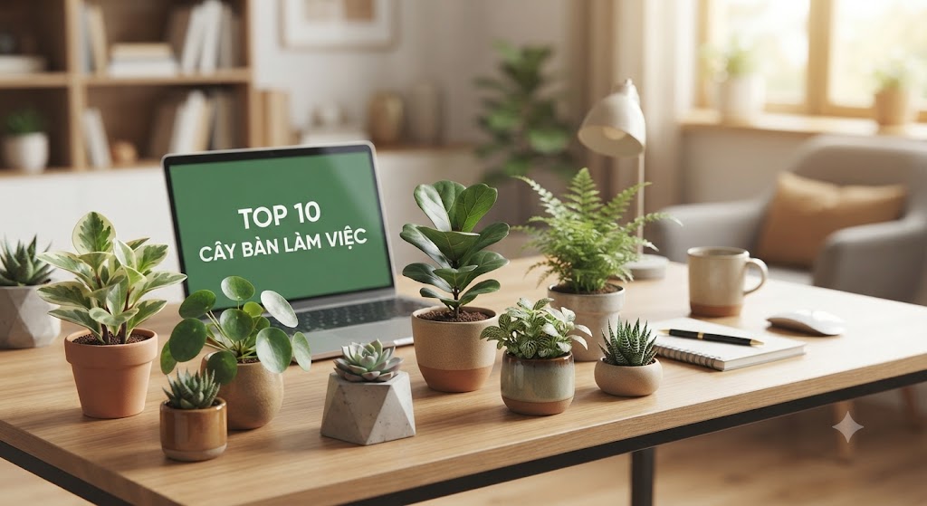 Chậu Cây Bàn Làm Việc Nhỏ Gọn Không Chiếm Diện Tích