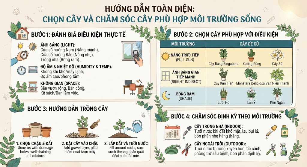 Chọn Cây Phù Hợp Với điều Kiện Thực Tế