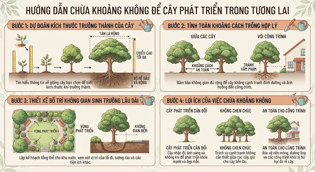 Chừa Khoảng Không để Cây Phát Triển Trong Tương Lai