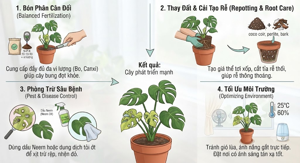 Giải Pháp Khắc Phục Triệt để Tình Trạng Cây Cảnh Ra Lá Non Nhưng Không Phát Triển