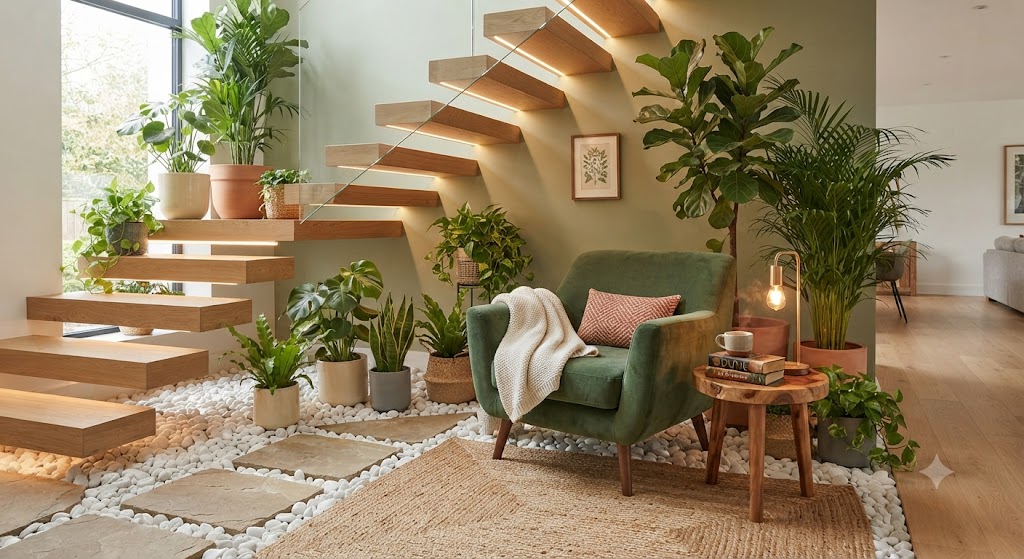 Thiết Kế Góc đọc Sách Kết Hợp Mảng Xanh Thư Giãn