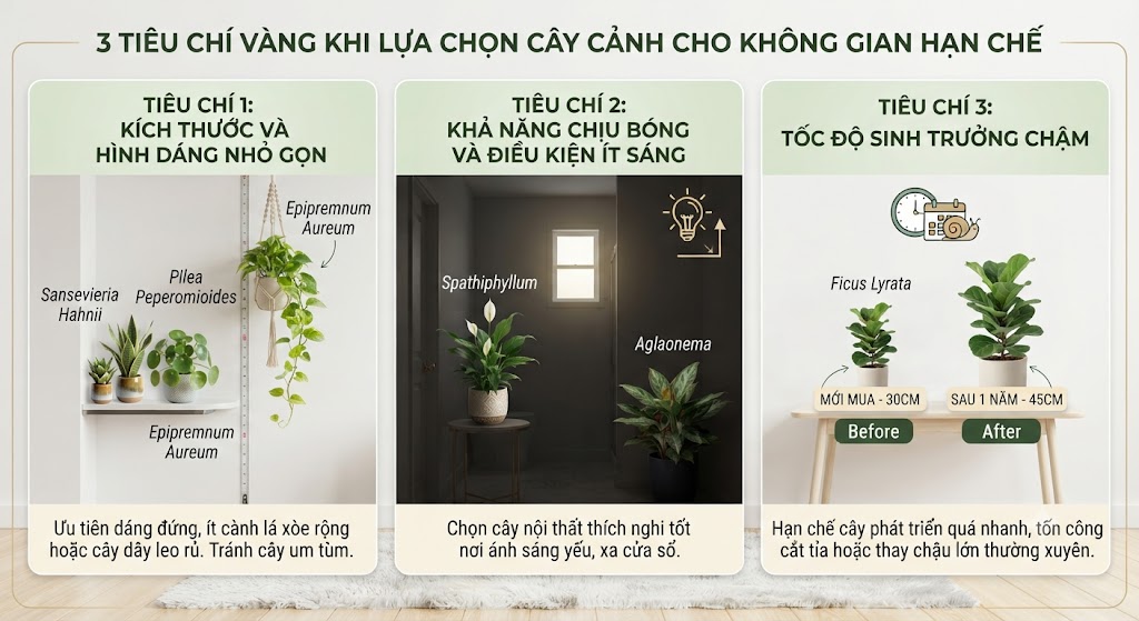 Tiêu Chí Vàng Khi Lựa Chọn Cây Cảnh Cho Không Gian Hạn Chế