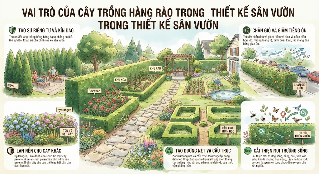 Vai Trò Của Cây Trồng Hàng Rào Trong Thiết Kế Sân Vườn