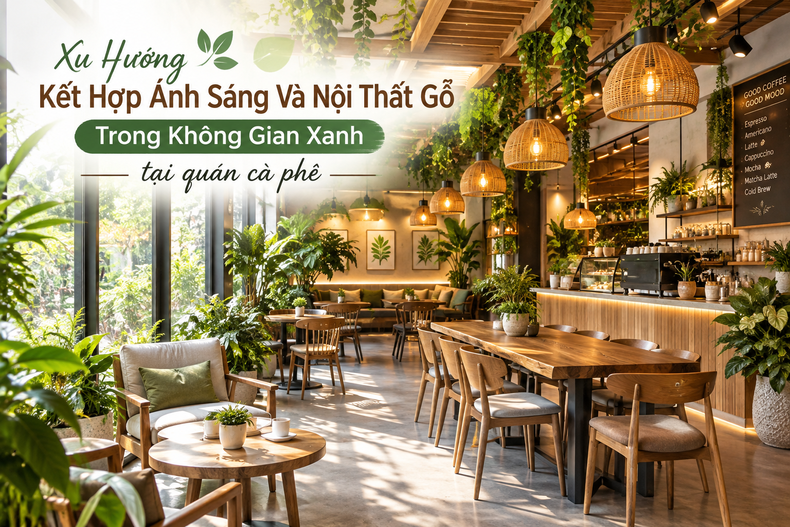 Xu Hướng Kết Hợp Ánh Sáng Và Nội Thất Gỗ Trong Không Gian Xanh
